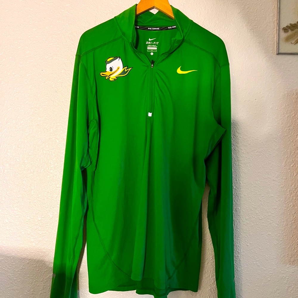 Nike Running Oregon Ducks Team Issue Dri-Fit 1/4 Zip Jacket
